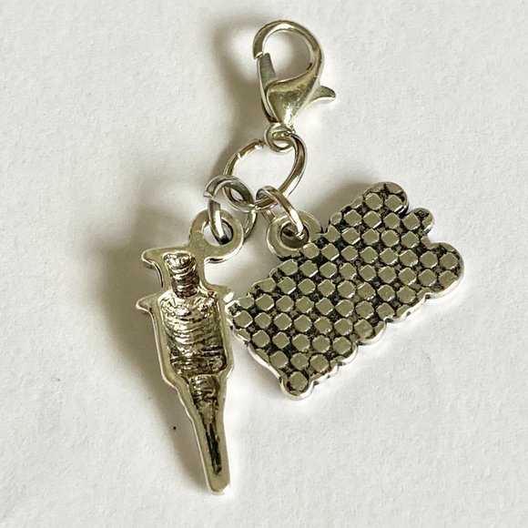 Medical Nursing Nurses Call the Shots Clip On Charm Bracelet Zipper Pull - Picture 4 of 6